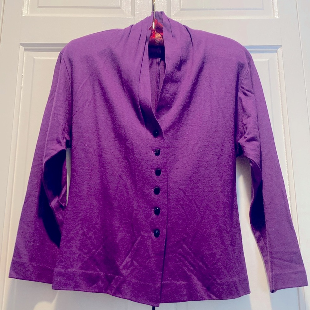Wool jersey knit Blouse, Size S